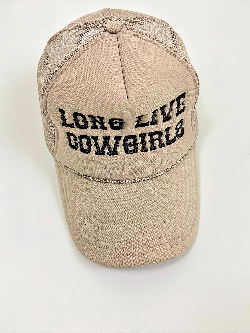 OTTO Long Live Cowgirls Trucker Hat in Beige